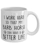 Funny Horse Mug I Work Hard So That My Barb Can Have A Better Life Coffee Mug 11oz White