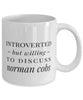 Funny Horse Mug Introverted But Willing To Discuss Norman Cobs Coffee Mug 11oz White