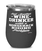 Funny Horseback Rider Wine Glass Just Another Wine Drinker With A Horseback Riding Problem 12oz Stainless Steel Black