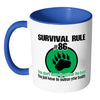 Funny Hunting Mug Survival Rule Number 86 White 11oz Accent Coffee Mugs