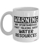 Funny Hydrologist Mug Warning May Spontaneously Start Talking About Water Resources Coffee Cup White