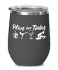 Funny Ice Skater Wine Glass Adult Humor Plan For Today Ice Skating 12oz Stainless Steel Black