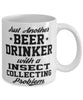 Funny Insect Collector Mug Just Another Beer Drinker With A Insect Collecting Problem Coffee Cup 11oz White