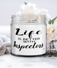 Funny Inspector Candle Life Is Better With Inspectors 9oz Vanilla Scented Candles Soy Wax