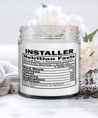 Funny Installer Candle Nutrition Facts 9oz Vanilla Scented Candles Soy Wax