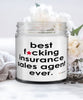 Funny Insurance Sales Agent Candle B3st F-cking Insurance Sales Agent Ever 9oz Vanilla Scented Candles Soy Wax