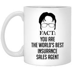 Funny Insurance Sales Agent Mug Gift Fact You Are The World's Best Insurance Sales Agent Coffee Cup 11oz White XP8434