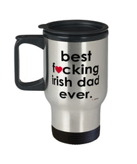 Funny Irish Horse Travel Mug B3st F-cking Irish Dad Ever 14oz Stainless Steel