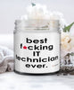 Funny IT Technician Candle B3st F-cking IT Technician Ever 9oz Vanilla Scented Candles Soy Wax