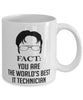 Funny IT Technician Mug Fact You Are The Worlds B3st IT Technician Coffee Cup White