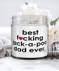 Funny Jack-A-Poo Dog Candle B3st F-cking Jack-A-Poo Dad Ever 9oz Vanilla Scented Candles Soy Wax