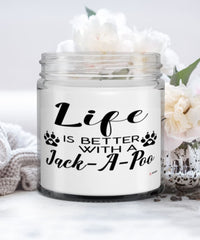 Funny Jack-a-poo Dog Candle Life Is Better With A Jack-a-poo 9oz Vanilla Scented Candles Soy Wax