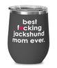 Funny Jackshund Dog Wine Glass B3st F-cking Jackshund Mom Ever 12oz Stainless Steel Black