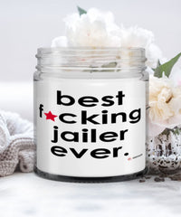 Funny Jailer Candle B3st F-cking Jailer Ever 9oz Vanilla Scented Candles Soy Wax