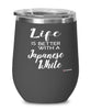Funny Japanese White Rabbit Wine Glass Life Is Better With A Japanese White 12oz Stainless Steel Black