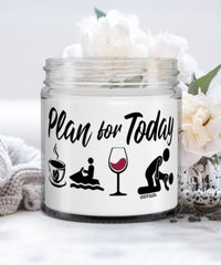 Funny Jet Skier Candle Adult Humor Plan For Today Jet Skiing Wine 9oz Vanilla Scented Candles Soy Wax