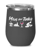 Funny Jet Skier Wine Glass Adult Humor Plan For Today Jet Skiing 12oz Stainless Steel Black