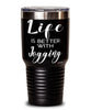 Funny Jogger Tumbler Life Is Better With Jogging 30oz Stainless Steel Black