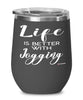 Funny Jogger Wine Glass Life Is Better With Jogging 12oz Stainless Steel Black