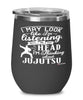 Funny Jujutsu Wine Glass I May Look Like I'm Listening But In My Head I'm Thinking About Jujutsu 12oz Stainless Steel Black
