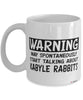 Funny Kabyle Rabbit Mug Warning May Spontaneously Start Talking About Kabyle Rabbits Coffee Cup White