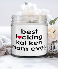 Funny Kai Ken Dog Candle B3st F-cking Kai Ken Mom Ever 9oz Vanilla Scented Candles Soy Wax