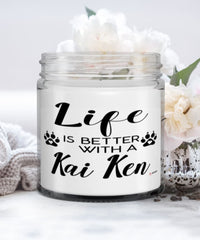 Funny Kai Ken Dog Candle Life Is Better With A Kai Ken 9oz Vanilla Scented Candles Soy Wax
