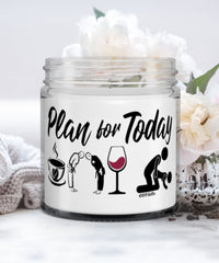 Funny Karateka Candle Adult Humor Plan For Today Karate Wine 9oz Vanilla Scented Candles Soy Wax