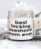 Funny Keeshond Dog Candle B3st F-cking Keeshond Mom Ever 9oz Vanilla Scented Candles Soy Wax