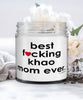 Funny Khao Cat Candle B3st F-cking Khao Mom Ever 9oz Vanilla Scented Candles Soy Wax