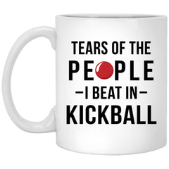 Funny Kickball Mug Tears Of The People I Beat In Kickball Coffee Cup 11oz White XP8434