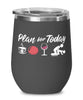Funny Kickball Wine Glass Adult Humor Plan For Today Kickball 12oz Stainless Steel Black