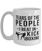 Funny Kickboxer Mug Tears Of The People I Beat In Kickboxing Coffee Mug 15oz White