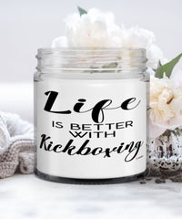 Funny Kickboxing Candle Life Is Better With Kickboxing 9oz Vanilla Scented Candles Soy Wax