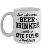 Funny Kite Flying Mug Just Another Beer Drinker With A Kite flying Problem Coffee Cup 11oz White