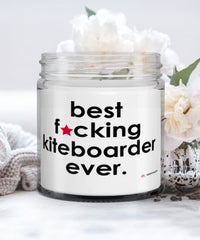 Funny Kiteboarding Candle B3st F-cking Kiteboarder Ever 9oz Vanilla Scented Candles Soy Wax