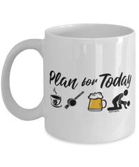 Funny Kiteboarding Mug Adult Humor Plan For Today Kilikiti Coffee Mug 11oz 15oz White