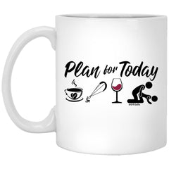 Funny Kitesurfing Mug Gift Adult Humor Plan For Today Wine Kitesurfing Coffee Mug 11oz White XP8434