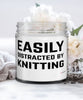 Funny Knitter Candle Easily Distracted By Knitting 9oz Vanilla Scented Candles Soy Wax
