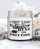 Funny Knitting Candle I May Look Like I'm Listening But In My Head I'm Knitting 9oz Vanilla Scented Candles Soy Wax