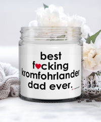 Funny Kromfohrlander Dog Candle B3st F-cking Kromfohrlander Dad Ever 9oz Vanilla Scented Candles Soy Wax