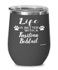 Funny Kurilian Bobtail Cat Wine Glass Life Is Better With A Kurilian Bobtail 12oz Stainless Steel Black