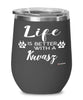 Funny Kuvasz Dog Wine Glass Life Is Better With A Kuvasz 12oz Stainless Steel