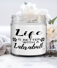Funny Labrabull Dog Candle Life Is Better With A Labrabull 9oz Vanilla Scented Candles Soy Wax