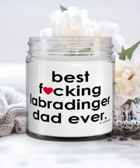 Funny Labradinger Dog Candle B3st F-cking Labradinger Dad Ever 9oz Vanilla Scented Candles Soy Wax