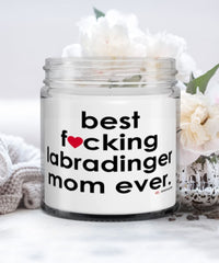 Funny Labradinger Dog Candle B3st F-cking Labradinger Mom Ever 9oz Vanilla Scented Candles Soy Wax