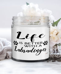 Funny Labradinger Dog Candle Life Is Better With A Labradinger 9oz Vanilla Scented Candles Soy Wax
