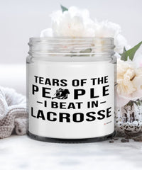 Funny Lacrosse Candle Tears Of The People I Beat In Lacrosse 9oz Vanilla Scented Candles Soy Wax