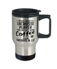 Funny Lacrosse Travel Mug Never Trust A Lacrosse Player That Doesn't Drink Coffee and Swears A Lot 14oz Stainless Steel