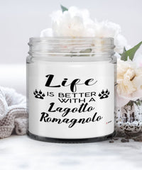 Funny Lagotto Romagnolo Dog Candle Life Is Better With A Lagotto Romagnolo 9oz Vanilla Scented Candles Soy Wax